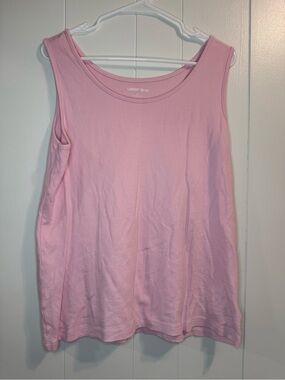 Lands' End Light Pink Scoop Neck Tank Top 100% Cotton Woman’s Large